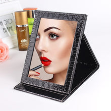 Load image into Gallery viewer, Square Stand Leather Make Up Mirror Alligator Pattern Portable Cosmetic Mirror, Black L 18x25.5x1.6CM, Black M15x20.5x1.6CM, Black S 12x17.5x1.6CM, Brown L 18x25.5x1.6CM, Brown M15x20.5x1.6CM, Brown S 12x17.5x1.6CM, Red L 18x25.5x1.6CM, Red M15x20.5x1....