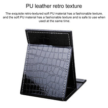 Load image into Gallery viewer, Square Stand Leather Make Up Mirror Alligator Pattern Portable Cosmetic Mirror, Black L 18x25.5x1.6CM, Black M15x20.5x1.6CM, Black S 12x17.5x1.6CM, Brown L 18x25.5x1.6CM, Brown M15x20.5x1.6CM, Brown S 12x17.5x1.6CM, Red L 18x25.5x1.6CM, Red M15x20.5x1....