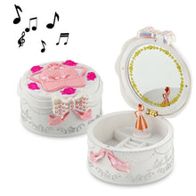 Load image into Gallery viewer, Cute Plastic Rotating Dance Ballet Music Box Children Toys Home Decorations, White, Pink