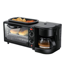 Load image into Gallery viewer, 3 in 1 Electric Breakfast Machine Multifunction Coffee Maker + Frying Pan + Mini Oven  Household Bread Pizza Oven, 3 in 1 Multifunction Coffee Maker