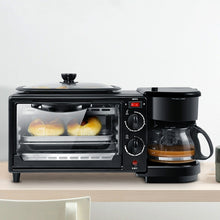 Load image into Gallery viewer, 3 in 1 Electric Breakfast Machine Multifunction Coffee Maker + Frying Pan + Mini Oven  Household Bread Pizza Oven, 3 in 1 Multifunction Coffee Maker