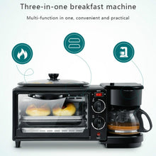 Load image into Gallery viewer, 3 in 1 Electric Breakfast Machine Multifunction Coffee Maker + Frying Pan + Mini Oven  Household Bread Pizza Oven, 3 in 1 Multifunction Coffee Maker
