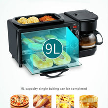 Load image into Gallery viewer, 3 in 1 Electric Breakfast Machine Multifunction Coffee Maker + Frying Pan + Mini Oven  Household Bread Pizza Oven, 3 in 1 Multifunction Coffee Maker