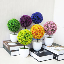 Load image into Gallery viewer, Desktop Simulation Plant Mini Grass Ball Bonsai Decorated Plastic Flower Cherry Blossom Snowball Artificial Flowers