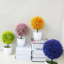 Load image into Gallery viewer, Desktop Simulation Plant Mini Grass Ball Bonsai Decorated Plastic Flower Cherry Blossom Snowball Artificial Flowers
