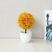Load image into Gallery viewer, Desktop Simulation Plant Mini Grass Ball Bonsai Decorated Plastic Flower Cherry Blossom Snowball Artificial Flowers