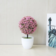 Load image into Gallery viewer, Desktop Simulation Plant Mini Grass Ball Bonsai Decorated Plastic Flower Cherry Blossom Snowball Artificial Flowers