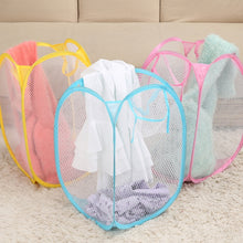 Load image into Gallery viewer, Foldable Pop Up Wash Bag Laundry Basket Bag Hamper Mesh Storage Pueple Dirty Clothes Basket