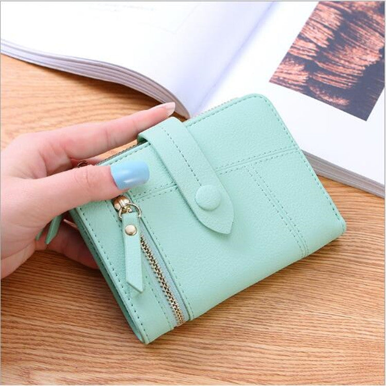 Women Two-folding Wallet Multi-function Clutch Bag Small Wallet, Two-folding Green, Two-folding Dark Blue, Two-folding Black, Two-folding Sky Blue