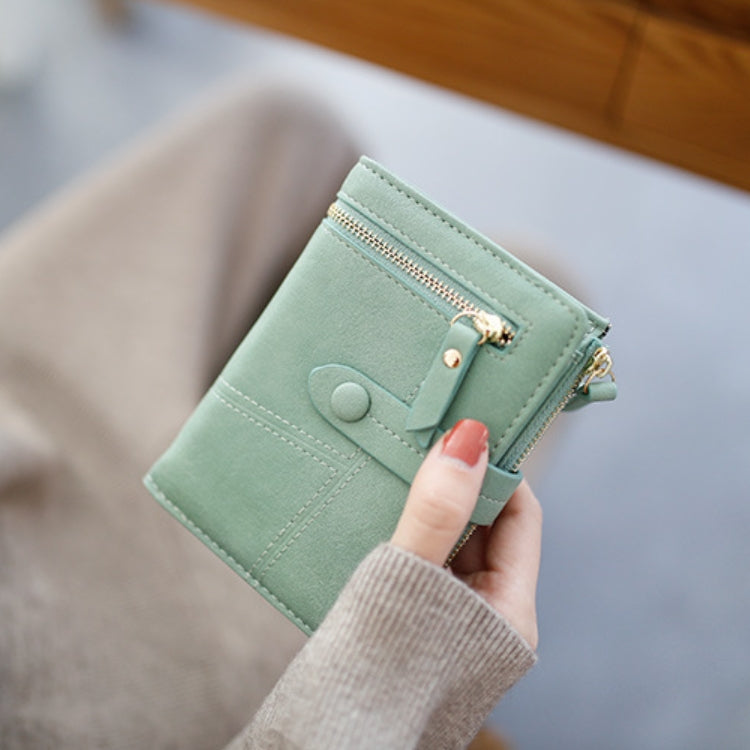 Women Two-folding Wallet Multi-function Clutch Bag Small Wallet, Two-folding Black, Two-folding Green