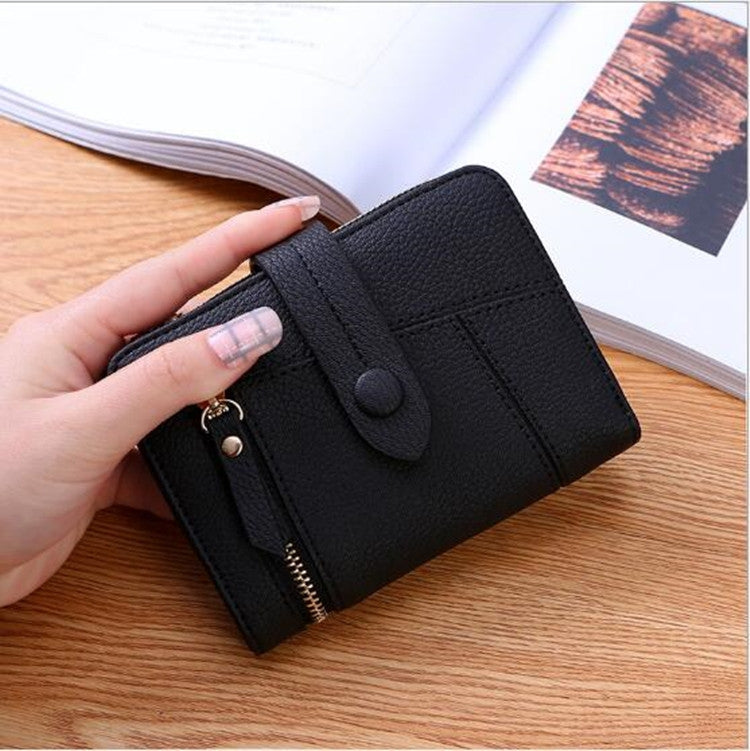 Women Two-folding Wallet Multi-function Clutch Bag Small Wallet, Two-folding Black, Two-folding Green