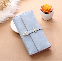 Load image into Gallery viewer, Women Purse Thread Plaid Leather Fashion Design With Polyester Phone Bag Long Slim Ladies Wallet