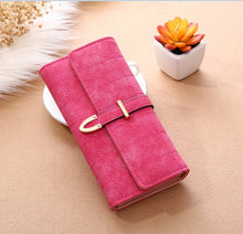 Load image into Gallery viewer, Women Purse Thread Plaid Leather Fashion Design With Polyester Phone Bag Long Slim Ladies Wallet