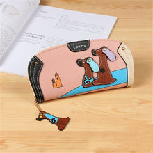 Load image into Gallery viewer, Cute Stitching Puppy Zipper Wallet Long Clutch Bag Ladies Wallet