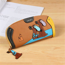 Load image into Gallery viewer, Cute Stitching Puppy Zipper Wallet Long Clutch Bag Ladies Wallet