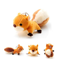Load image into Gallery viewer, Squirrel Plush Toy Stuffed Animal Keychain Doll Key Ring Bag Pendant with Sucker Plush Keychains Toys (Brown)
