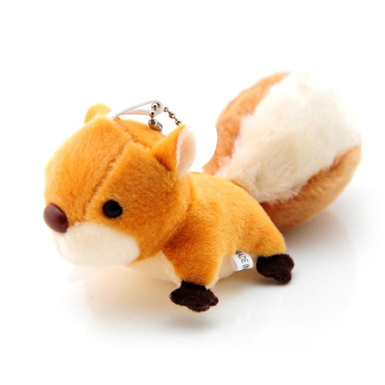 Squirrel Plush Toy Stuffed Animal Keychain Doll Key Ring Bag Pendant with Sucker Plush Keychains Toys (Brown)