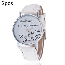 Load image into Gallery viewer, Alphabet Number Pattern Leather Strap Watch