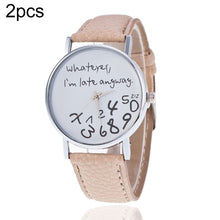 Load image into Gallery viewer, Alphabet Number Pattern Leather Strap Watch