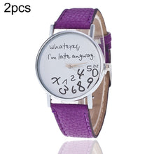 Load image into Gallery viewer, Alphabet Number Pattern Leather Strap Watch