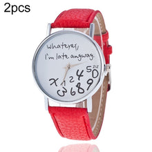 Load image into Gallery viewer, Alphabet Number Pattern Leather Strap Watch