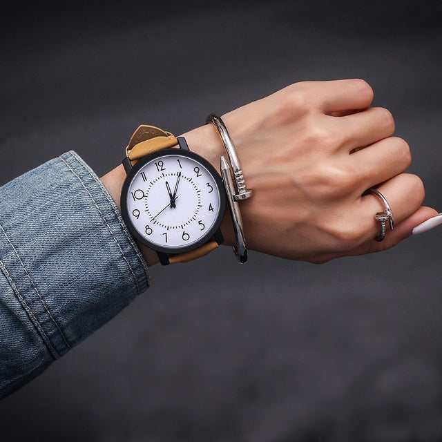 Waterproof Retro PU Leather Strap Quartz Watch