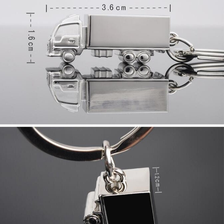 2 PCS Creative Keychain Metal Solid Van Gift Pendant, Van  Shape
