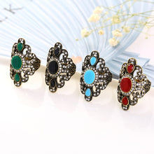 Load image into Gallery viewer, Vintage Ethnic Style Exquisite Carved Inlaid Acrylic Resin Hollow Ring, 7, 8, 9, 10
