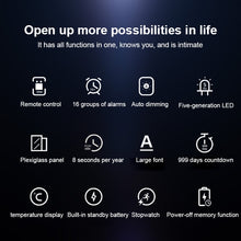 Load image into Gallery viewer, Creative Wall Clock Alarm Clock Simple Remote Control Perpetual Calendar Electronic Clock US Plug, Single-sided Remote Control