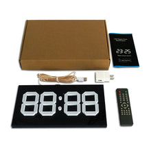Load image into Gallery viewer, Creative Wall Clock Alarm Clock Simple Remote Control Perpetual Calendar Electronic Clock US Plug, Single-sided Remote Control