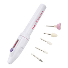 Load image into Gallery viewer, Electric Nail File Drill Kit Tips Manicure Toenail Pedicure Salon Pen Shape Manicure Kit Nail Drill Buffers Pedicure Tool with 5 Bits