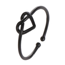 Load image into Gallery viewer, Girl Fashion Cute Simple Heart Hollow Open Adjustable Rings, Black, Gold, Silver
