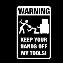 Load image into Gallery viewer, 10 PCS QYPF 11.8CM18.3CM Tool Box Warning Sticker Funny Prank Graphic Car Sticker Black/Silver Vinyl Decoration Graphic, 11.8x18.3CM, Black, Silver