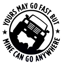 Load image into Gallery viewer, YOURS MAY GO FAST MINE CAN GO ANYWHERE Vinyl Decal Car Stickers, Size: 15x15cm, YOURS MAY GO FAST MINE CAN GO ANYWHERE