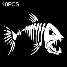 Load image into Gallery viewer, 10 PCS YOJA Mad Fish Funny Decal Car Window Decoration Vinyl Stickers Motorcycle Accessories, 11x7CM, Black, Silver
