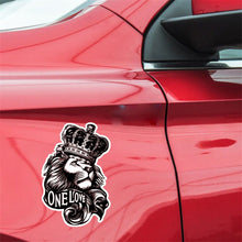 Load image into Gallery viewer, 5 PCS YJZT One Love Lion Crown PVC Animal Car Sticker, 10x15.3CM, Lion Crown