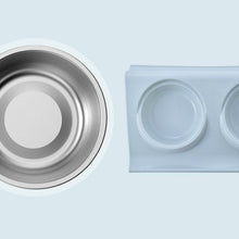 Load image into Gallery viewer, Stainless Steel Pet Bowl Slope Plastic Anti-skid Anti-splash Food Feeder, S, L