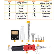 Load image into Gallery viewer, HS-1115K 10-in-1 Multifunctional Gas Soldering Iron Tool Set