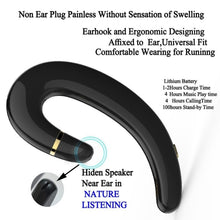 Load image into Gallery viewer, ET Bluetooth Earphone Wireless Headset Handsfree Ear Hook Waterproof Noise Reduction Earphone with Mic for Android IPhone