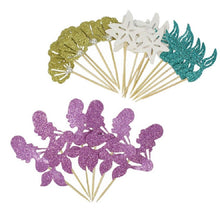 Load image into Gallery viewer, 24 PCS / 1 Set Mermaid Princess Party Decorate Cupcakes Inserted Card, Cupcakes Inserted Card