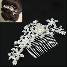 Load image into Gallery viewer, Wedding Hair Clips Romantic Crystal Pearl Flower HairPin Rhinestone Tiara Bridal Crown Hair Pins Bride Hair comb