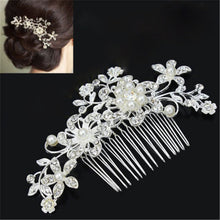 Load image into Gallery viewer, Wedding Hair Clips Romantic Crystal Pearl Flower HairPin Rhinestone Tiara Bridal Crown Hair Pins Bride Hair comb