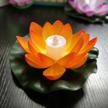 Load image into Gallery viewer, 3 Color LED Flood Light Artificial Lotus Floating Flower Shape Lamps For Outdoor Swimming Pool Wishing Party