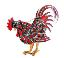 Load image into Gallery viewer, Personality Retro Cock Girl Brooch, Red, Orange, Purple, Gray