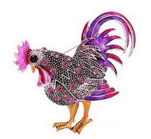 Load image into Gallery viewer, Personality Retro Cock Girl Brooch, Red, Orange, Purple, Gray