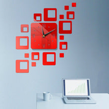 Load image into Gallery viewer, Home Mirror Surface Sticker Home Office Decorative Mirrors 3D Stereo Clock Acrylic Mirror Clock Block Combination Clock