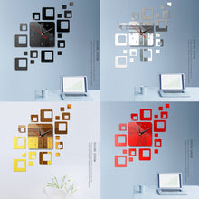 Load image into Gallery viewer, Home Mirror Surface Sticker Home Office Decorative Mirrors 3D Stereo Clock Acrylic Mirror Clock Block Combination Clock