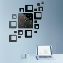 Load image into Gallery viewer, Home Mirror Surface Sticker Home Office Decorative Mirrors 3D Stereo Clock Acrylic Mirror Clock Block Combination Clock