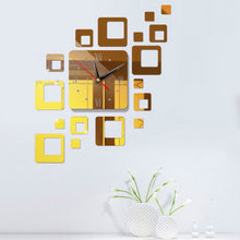 Load image into Gallery viewer, Home Mirror Surface Sticker Home Office Decorative Mirrors 3D Stereo Clock Acrylic Mirror Clock Block Combination Clock