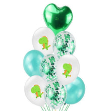 Load image into Gallery viewer, Birthday Party Dinosaur Latex Sequin Balloon Party Atmosphere Decoration Dinosaur Set, Dinosaur Green Sequins, Dinosaur Green Dots, Dinosaur Champagne Gold Glitter, Dinosaur Green Agate Balloons, Dinosaur White Dots, Sequin Bouquet Set                 ...